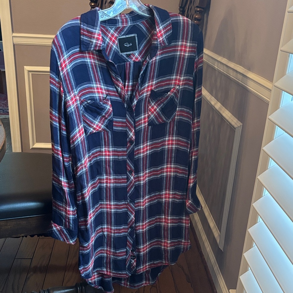 Rails Navy and Red Plaid Shirt